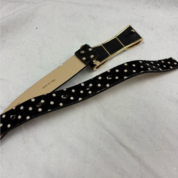 Kate Spade New York In the Loop Polka Dot Bow Belt Calf Hair Leather L - Picture 6 of 8